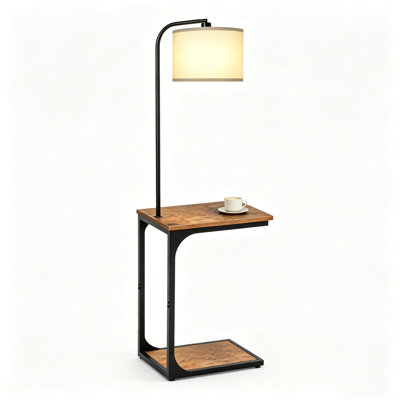 63.78" Tray Table Floor Lamp with Remote Control and USB & Type-C & AC Port