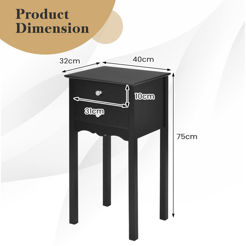 Aljean End Table, Black