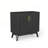 Mid Century Modern Fluted Sideboard Cabinet with Adjustable Shelves Solid Wood Legs Black Buffet Storage Cabinet  (15.8"D x 31.5"W x 31.5"H)-117792412