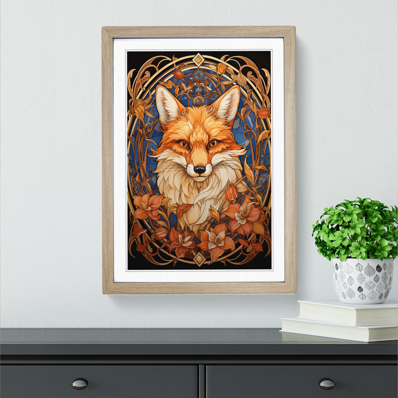 Single Picture Frame Print on Wood, 64cm H x 46cm W, Oak Framed