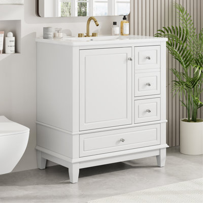 Stylish Bathroom Vanity With Sink, Offering Ample Storage And Durable Construction For A Functional And Beautiful Bathroom.