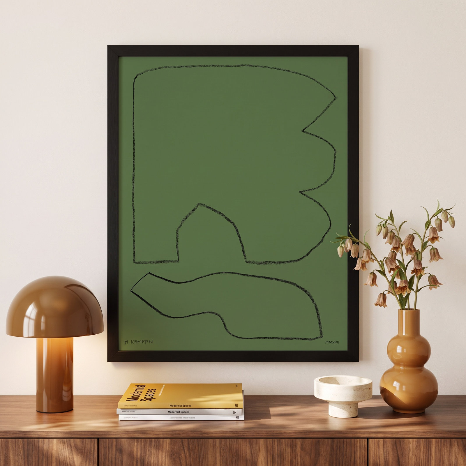 Freya "Forest 1" Print, 16" W x 20" H, Black Framed