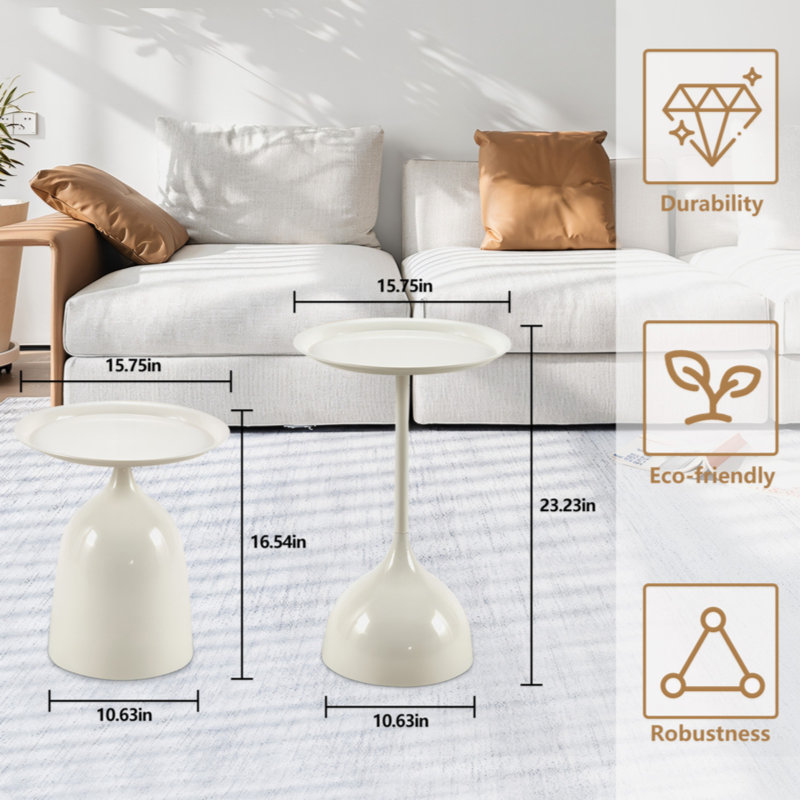 Table d'appoint noire, Blanc