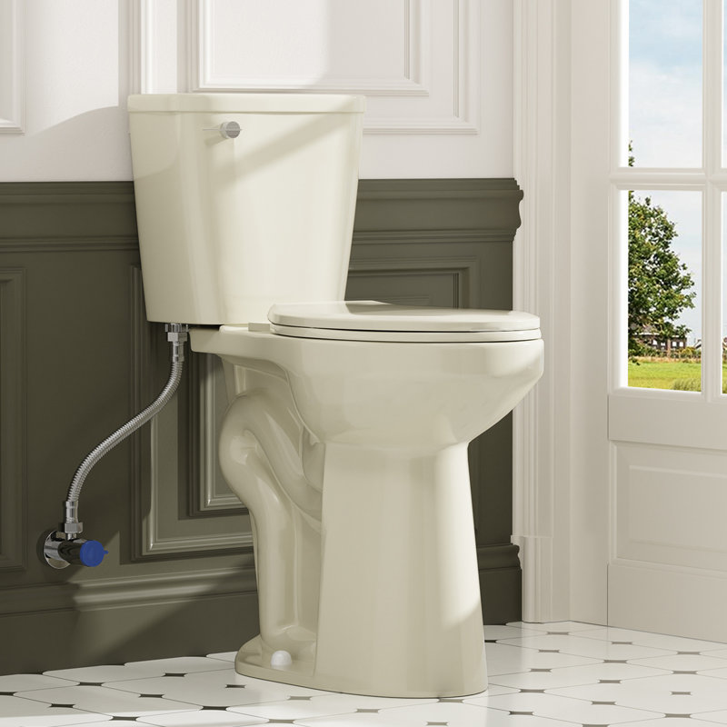 21＂ Extra Tall Toilet 1.28 GPF Elongated Floor Mounted Two-Piece Tall Toilet, Bone