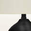Lampe de table, base en céramique noire 17 po, abat-jour en lin ivoire
