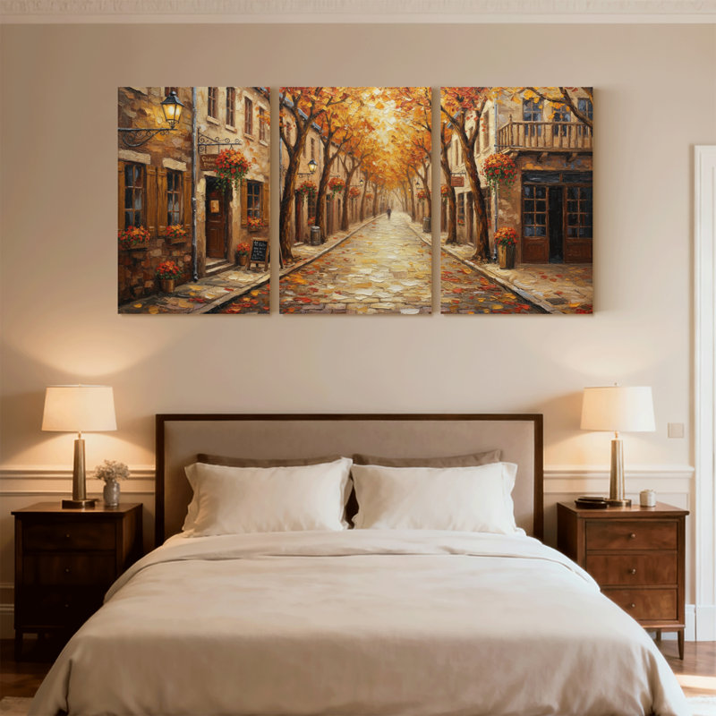 Ensemble de 3 impressions sur toile d'automne, H 18 po x l 36 po