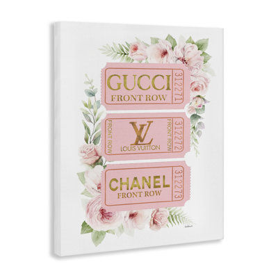 Chic Floral Glam Tickets Canvas Wall Art by Amanda Greenwood