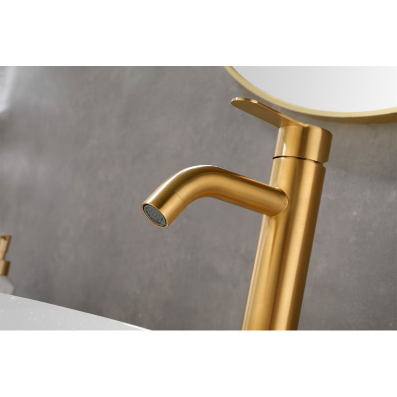 Single Handle Bathroom Vanity Sink Faucet, Brushed Gold
