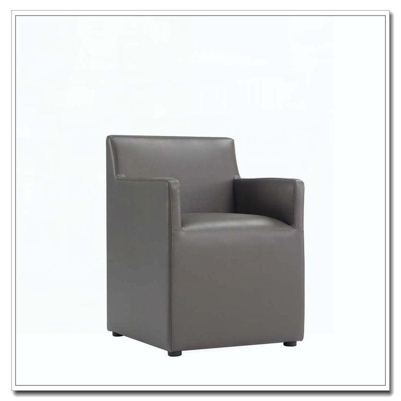 Fauteuil de salle à manger en similicuir, Gris