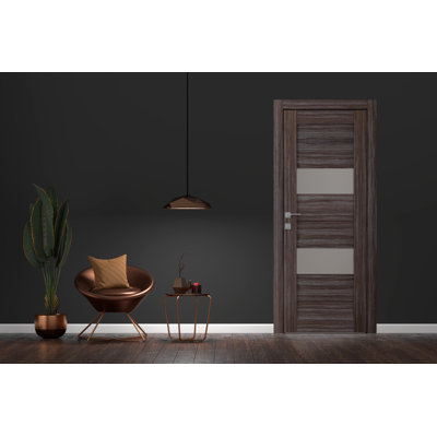 Berta DIY-FRIENDLY Paneled Manufactured Wood and Glass Prefinished Standard Door