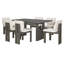 Table de salle à manger 7 pièces à base de tréteaux avec 6 chaises rembourrées-1334276773-1334276775