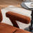 Mid Century Upholstered Arm Accent Chair with Solid Wood Legs-1884989263