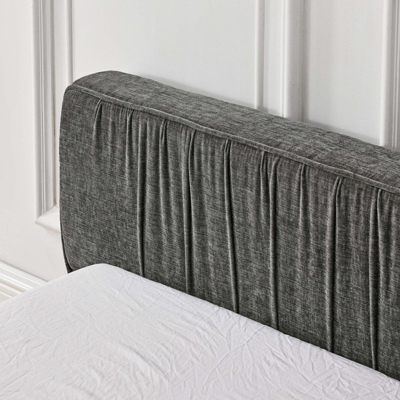 Queen Size Upholstered Bed Frame, Gray