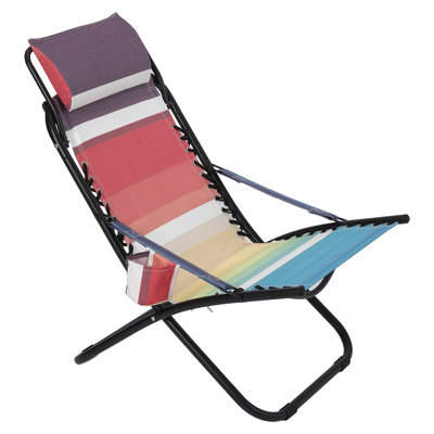 Méridienne inclinable pliable pour l'extérieur en maille Textilene