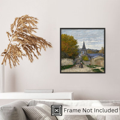 «Architecture and Buildings Claude Monet - Street in Sainte-Adresse», reproduction d'art classique sans cadre