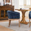 Chaises de salle à manger demi-tonneau rembourrées de style Mid-Century avec accoudoirs, chaises de cuisine et de salle à manger en chenille de ferme avec structure en bois franc naturel, chaises d'appoint l 19 po