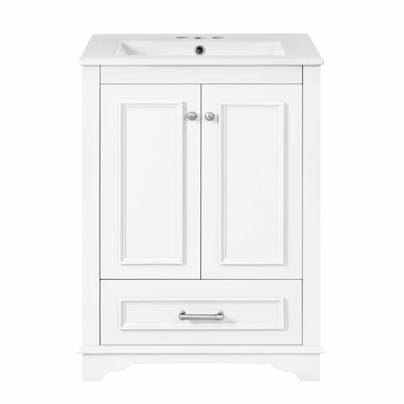 Meuble-lavabo 24 po avec lavabo en céramique, Blanc