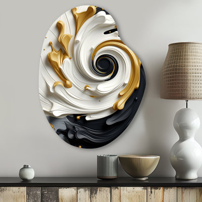 Heanor - Abstract Spirals Pear Shape Assymterical Metal Wall Art