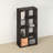8-Cube Bookcase, Thick Frame, Black Dark Oak-119847680-120436673