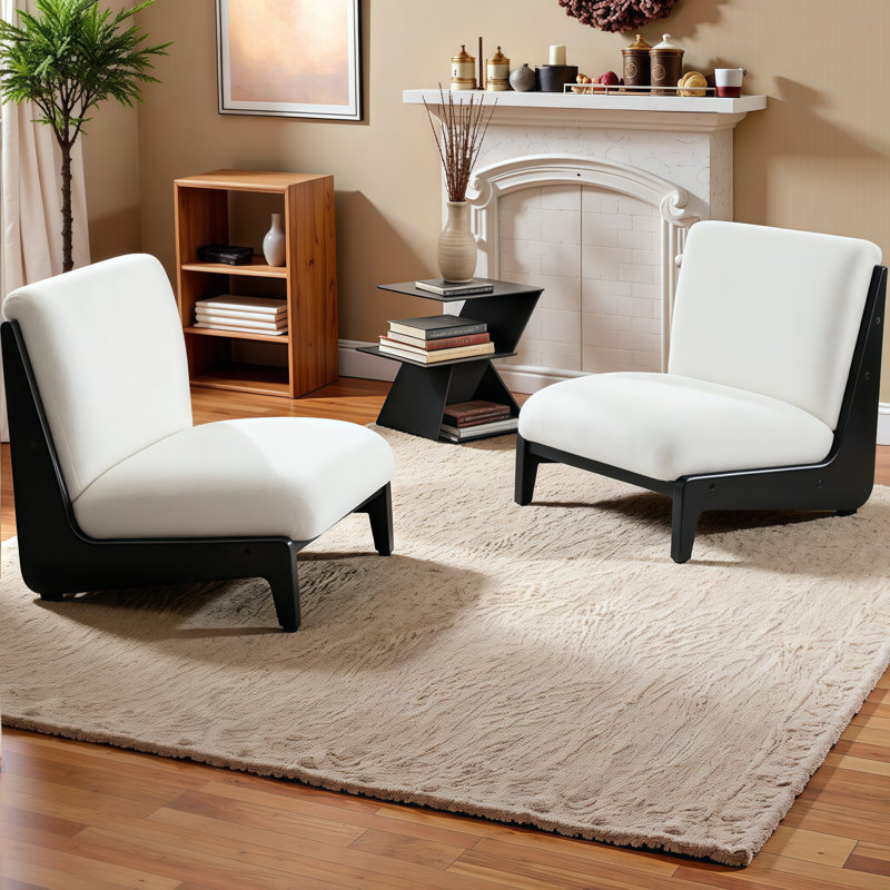 Ensemble de 2 chaises d'appoint Elegant, Blanc et noir