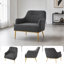 Fauteuil moderne confortable avec dossier incurvé et pieds en métal - Chaise de lecture ou d'appoint parfaite-1705560238
