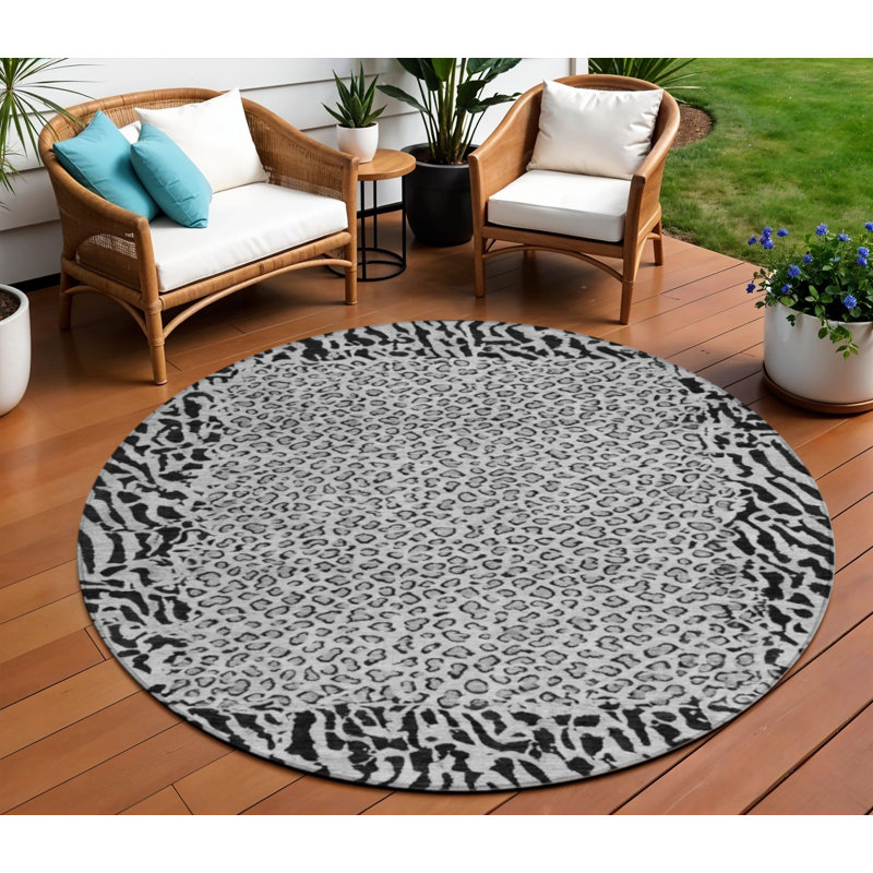 Tapis intérieur lavable rond 8 po