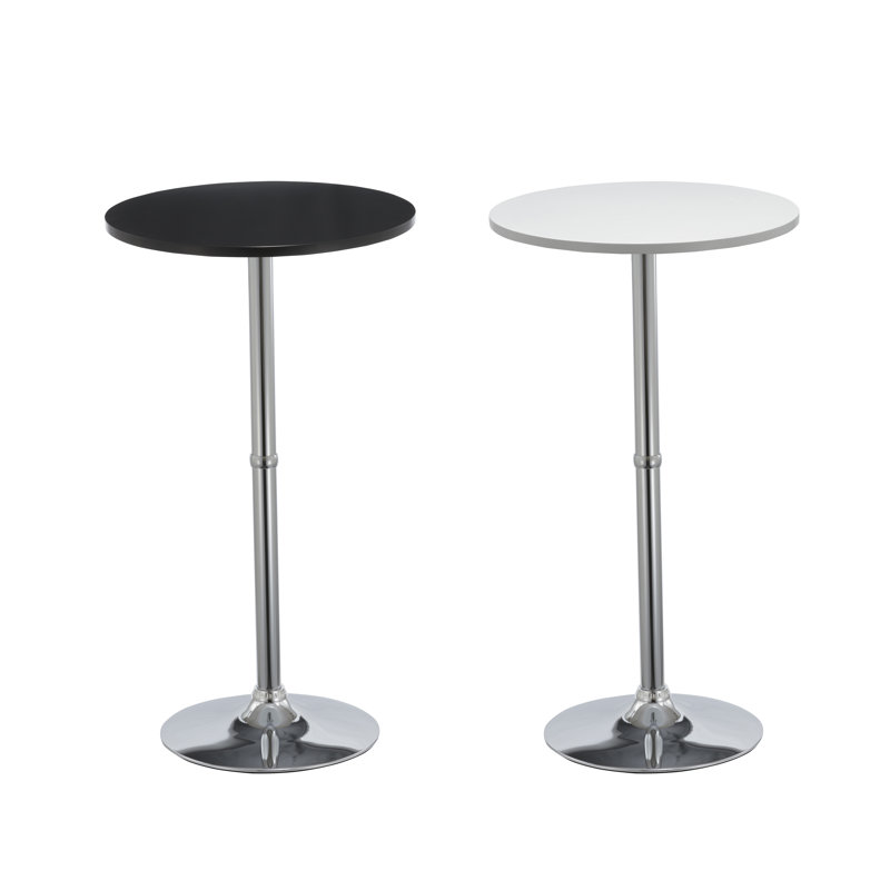 Latonya Round Metal Base Dining Table, Black