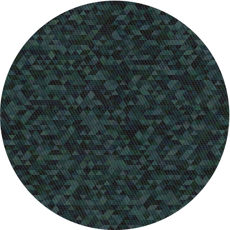 Tapis vert/noir à motifs Hostetter, Rond 6 pi