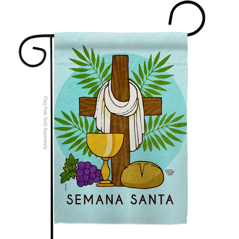 Drapeau de jardin Blessing Semana Santa, H 18,5 po x l 13 po
