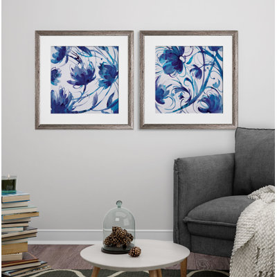 « indigo tourbillon », ensemble de 2 reproductions encadrées