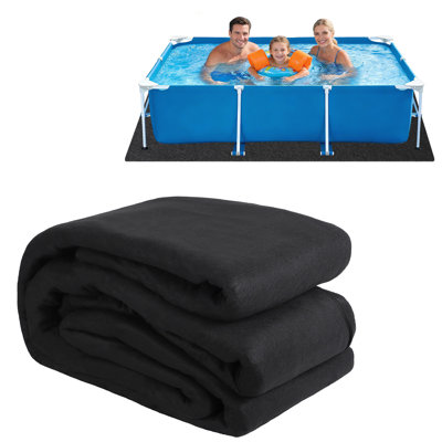 Non-Woven Pool Liner Pad – Heavy Duty Geotextile Fabric, Puncture & Weed Barrier, Eco-Friendly – 12' x 24' Square for Above Ground Pools