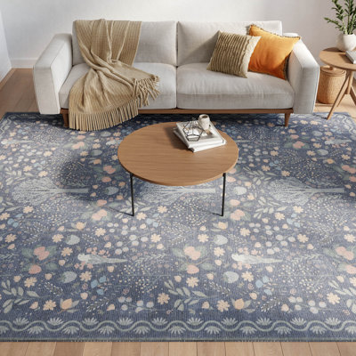 Tapis d'intérieur multicolore bleu 7 pi 6 po x 9 pi 10 po Nourison Botanical Washables