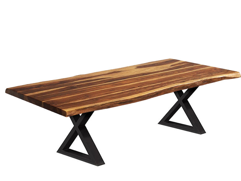 Table de salle à manger Genisse, Noir, noir, noir, noir, L 72 po x l 30 po, Brun
