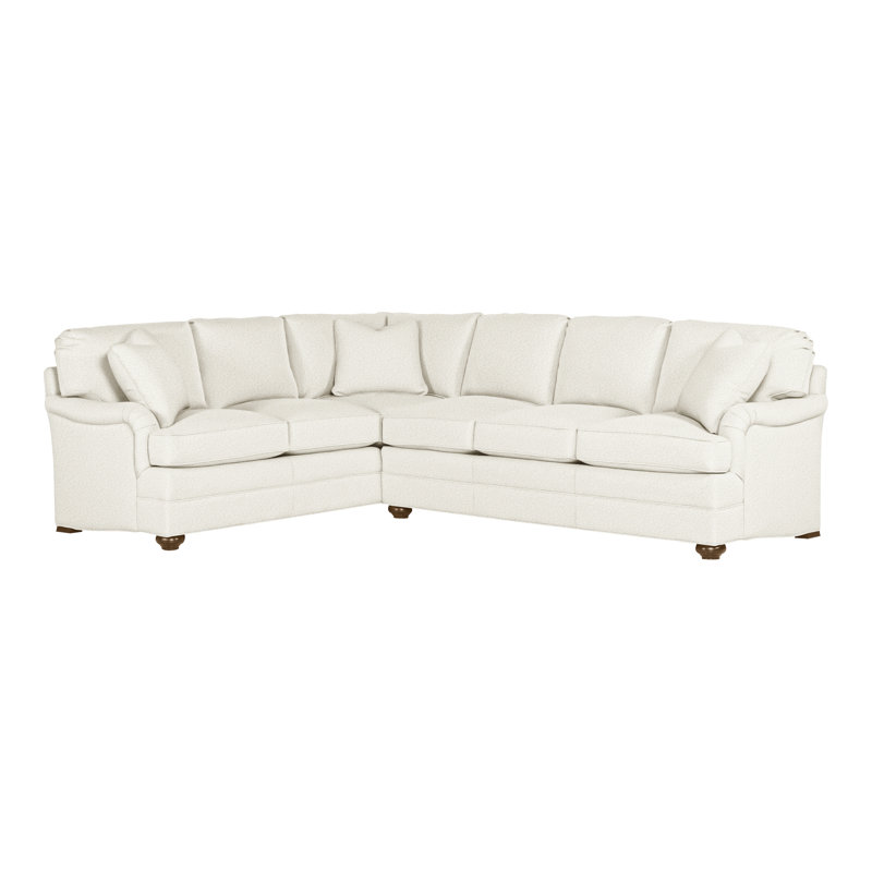American Bungalow 2-Piece East Lake L- Sectional, Kenworth Pearl, Havana