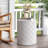 Modern Concrete Outdoor Side Table - Nautical Rope Decoration 18.08" Height No Assembly Chic Lightweight With Theme 15.43" W X H Ready To Place