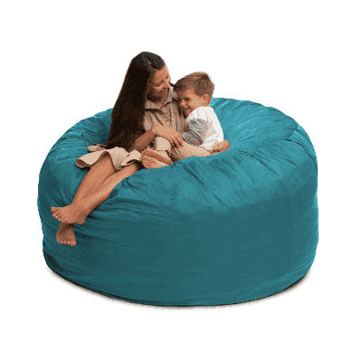  | 3 Ft Kids Bean Bag Chair | Foam Filled - Removable Washable Cover, Teal Suede