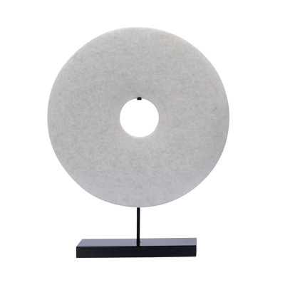 Sculpture en disque de jade avec base