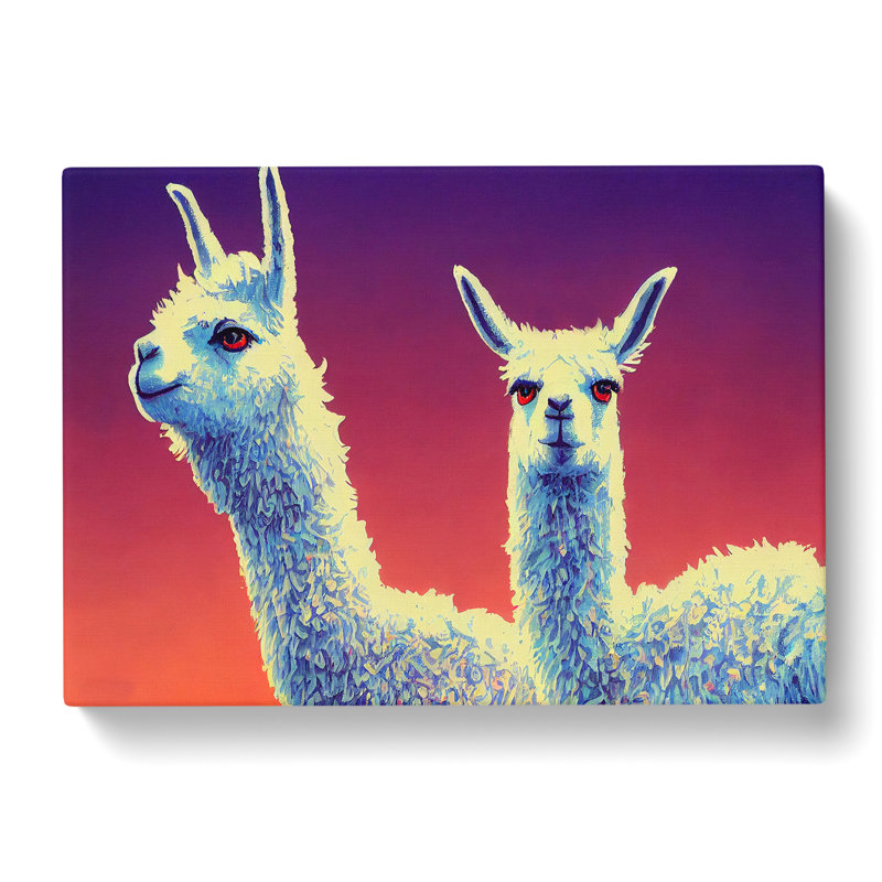 The Legendary Llamas - Wrapped Canvas, 35cm H x 50cm W x 3cm D
