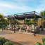 Pergola 19 'x 10' avec auvent rétractable pour patio, gris foncé-124100793