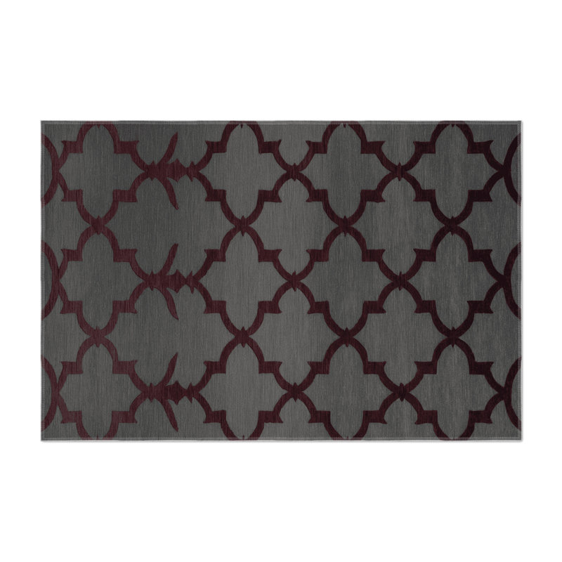 Tapis noir intérieur et extérieur Trellis, Rectangulaire 8 pi x 10 pi