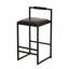 Ensemble de 2 tabourets de bar avec dossier et 2 chaises de bar rembourrées en cuir de polyuréthane avec repose-pieds