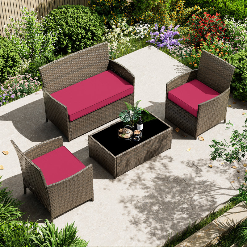 Outdoor Seat Cushions (Set Of 3), Pink