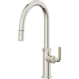 Descanso Kitchen Pull-Down Kitchen Faucet with Button Sprayer - High Arc Spout