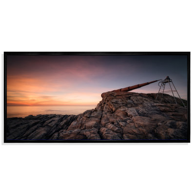 " Man With Telescope On Ocean Scenic "