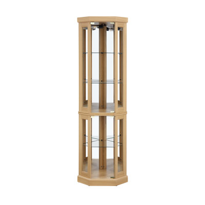 Corner Lighted Curio Cabinet Corner Glass Cabinet Lighted Curio Cabinet Corner Display Case For Living Room, Curio Cabinet, Antique Collection, Wine,B by Latitude Run