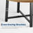 Industrial Farmhouse Round Dining Table for 4-6 – 47 Inch – Sturdy Metal Frame – Space-Saving – for Kitchen or Dining Room-Natural wood color