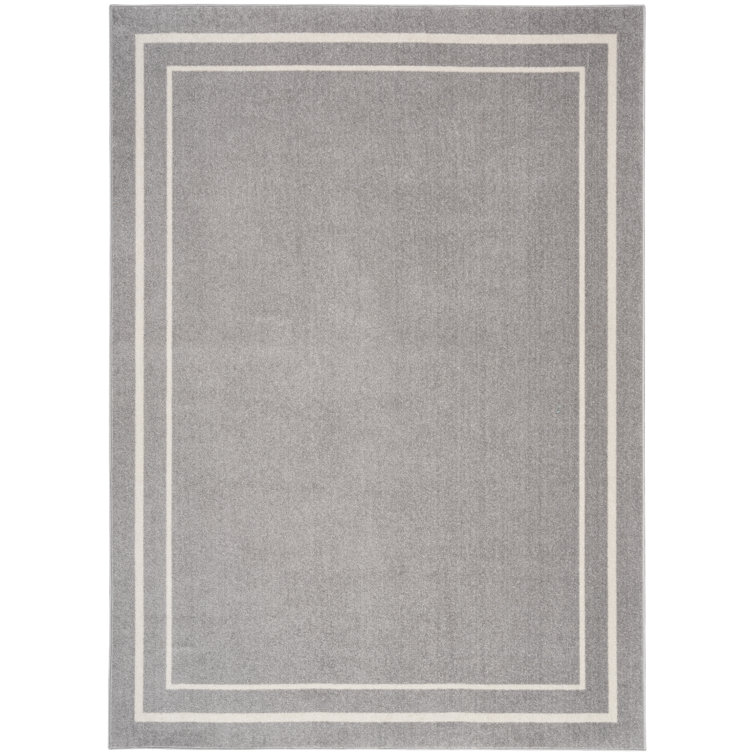 Aseneth Abstract Machine Woven Chenille Indoor/Outdoor Area Rug in Gray