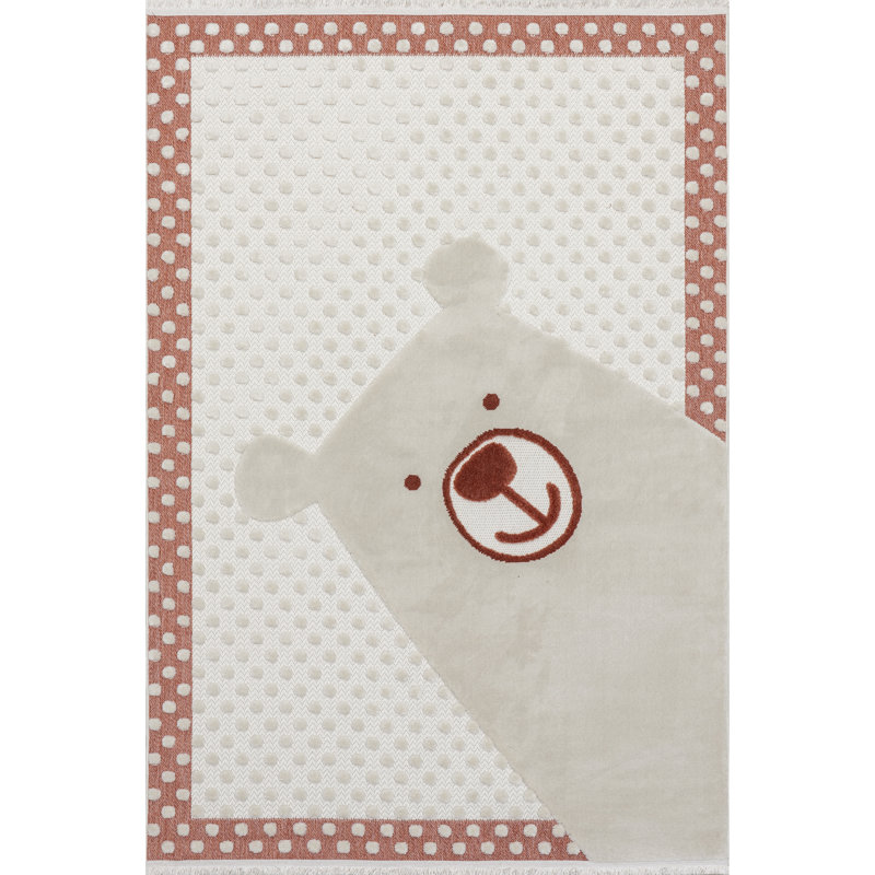 Tapis pour enfant à ours polaire Cecelia, Rectangle 3 pi x 5 pi