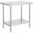 Stainless Steel Prep Table, 24 x 36 x 34 Inch, 750 lbs Load Capacity, Heavy-Duty Metal Worktable with 3 Adjustable Height Levels, Commercial Workstation for Kitchen Garage Restaurant Backyard