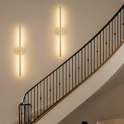 28" Rechargeable Wall Sconces Set of 2 with Remote Control, Dimmable/ 3000K Warm White/ 350° Adjustable Rotation
